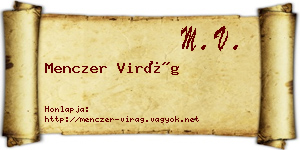 Menczer Virág névjegykártya